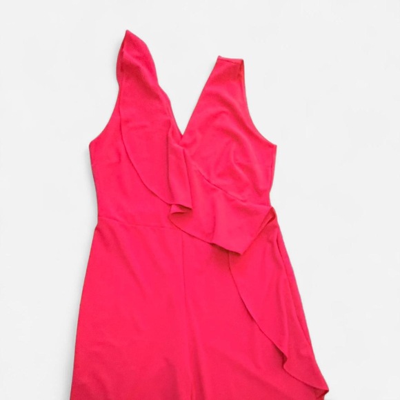 Symphony Plus size Red Jumpsuit cherry red sleeveless wide leg jumpsuit palazzo - Picture 4 of 8